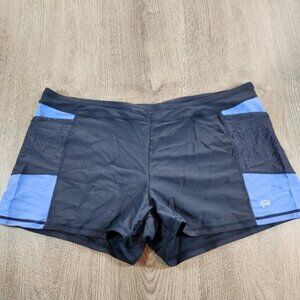 Women Swim Shorts Sea Mist Blue Laser Cut